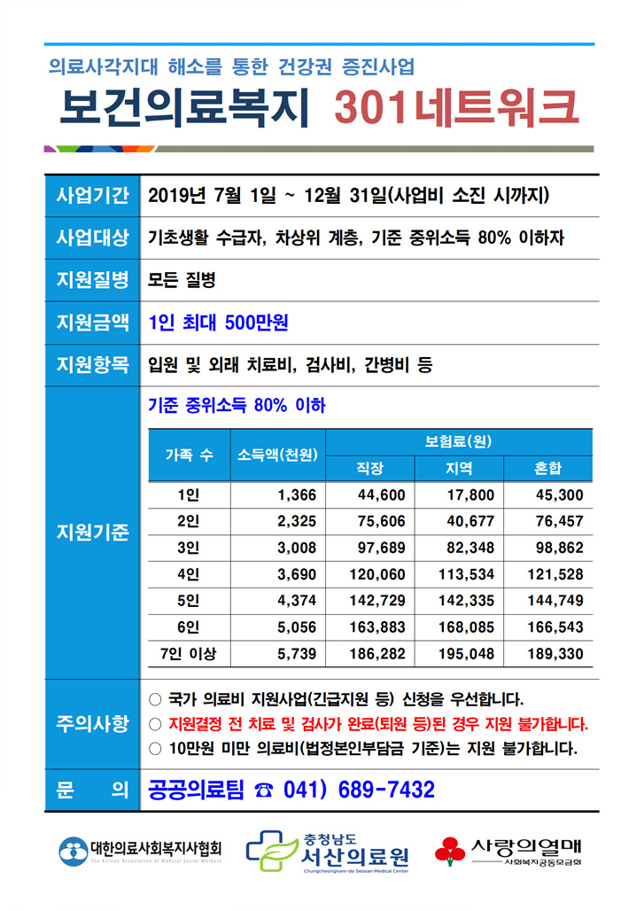 보건의료복지 301네트워크 사업 안내 첨부 이미지