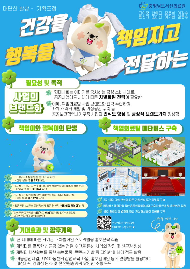 2023 도전! 내맘대로 책임어워즈 <대단한 발상> 부문, 서산의료원 책임의료팀 1등 수상 ! 첨부 이미지